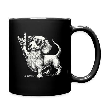 Musique rock Drôle Heavy Metal Teckel Concert - Mug uni - noir - Droite