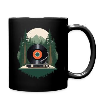 Musik Retro Streetwear Plattenspieler Landschaft - Tasse einfarbig - Schwarz - Rechts