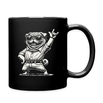 Lustiges Rock Musik Heavy Metal Festival Retro - Tasse einfarbig - Schwarz - Rechts