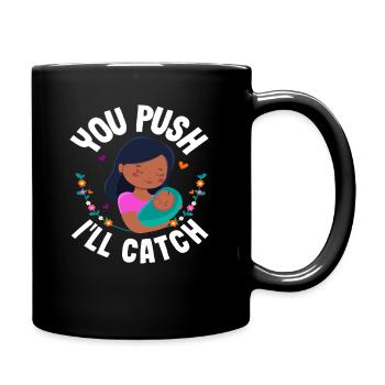 Vous appuyez sur J’attrape Midwife Design - Mug uni - noir - Droite
