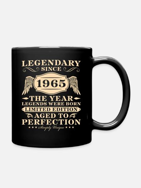 1965 Jahrgang geboren Vintage Geburtstag - Tasse einfarbig - Schwarz