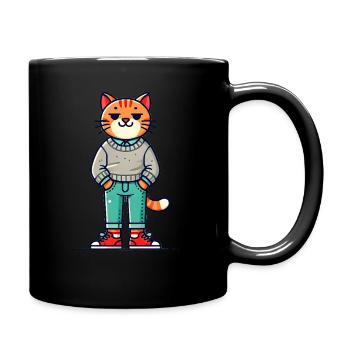 Drôle Chat Réfrigéré Amour Chats - Mug uni - noir - Droite