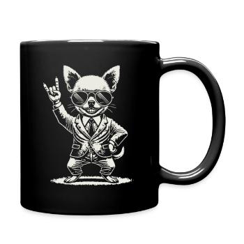 Musique rock Funny Heavy Metal Chihuahua Concert - Mug uni - noir - Droite