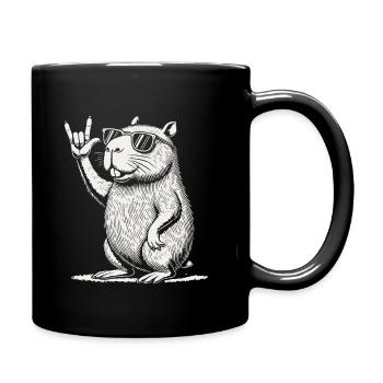 Rock Musik Festival Lustige Heavy Metal Capybara - Tasse einfarbig - Schwarz - Rechts
