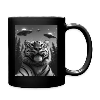 OVNI Drôle de tigre - Mug uni - noir - Droite
