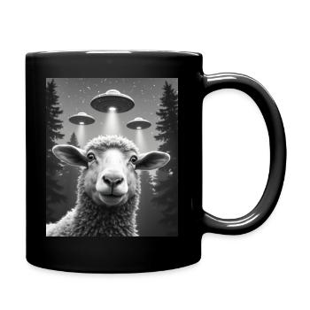 OVNI Drôle de mouton - Mug uni - noir - Droite
