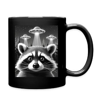 OVNI drôle de raton laveur - Mug uni - noir - Droite
