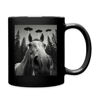 OVNI Cheval Drôle - Mug uni - noir - Droite