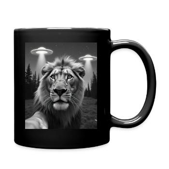 OVNI Lion drôle - Mug uni - noir - Droite