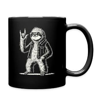 Lustiges Faultier Rock Musik Heavy Metal Festival - Tasse einfarbig - Schwarz - Rechts