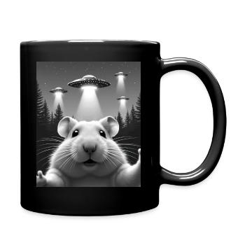 OVNI drôle de hamster - Mug uni - noir - Droite