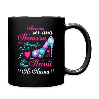 Princess and Queen: Gift for Mom - Full Colour Mug - black - Right