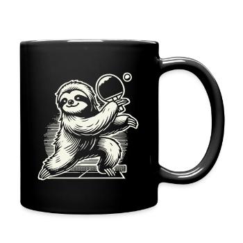 Sloth Table Tennis Fun for Animal Lovers - Full Colour Mug - black - Right