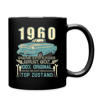 Oldtimer Baujahr 1960 Geboren Jahrgang 1960 - Tasse einfarbig - Schwarz - Rechts