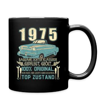 Oldtimer 1975 Geburtstag Lebende Legende Vintage - Tasse einfarbig - Schwarz - Rechts