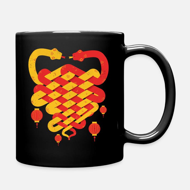 snake knit - Full Colour Mug - black