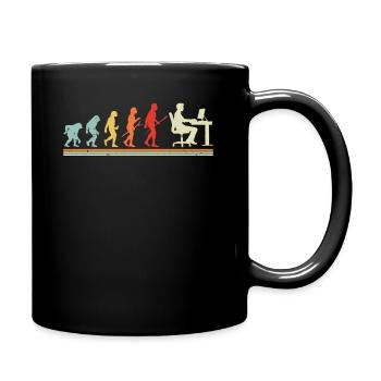Evolution to computer programmer - Full Colour Mug - black - Right