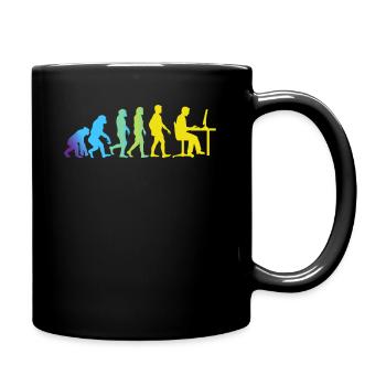 Evolution to computer programmer - Full Colour Mug - black - Right