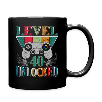 40th Birthday Gamer Level 40 Years - Full Colour Mug - black - Right