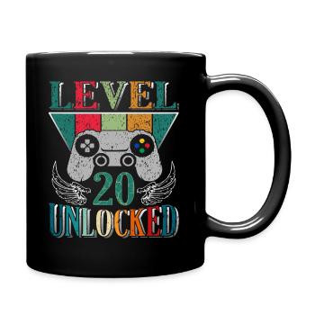 20th Birthday - 20 Years Gamer Level 20 unlocked - Full Colour Mug - black - Right