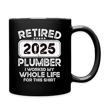 Retired Plumber 2025 - Full Colour Mug - black - Right