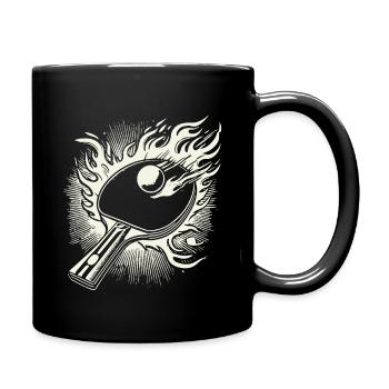Flaming Table Tennis Racket Table Tennis - Full Colour Mug - black - Right