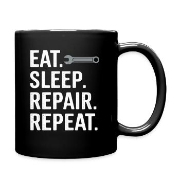Manger Dormir Réparateur Répéter - Mug uni - noir - Droite