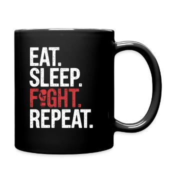 Eat Sleep Fight Repeat - Full Colour Mug - black - Right