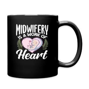 Sage-femme Travail du cœur Bébé Amour - Mug uni - noir - Droite