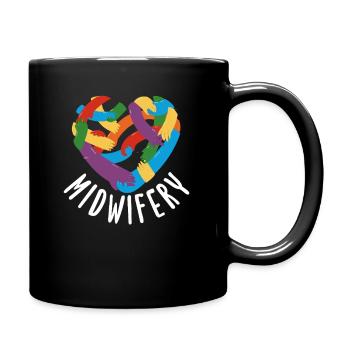 Sage-femme Cœur Mains Diversité Sage-femme - Mug uni - noir - Droite