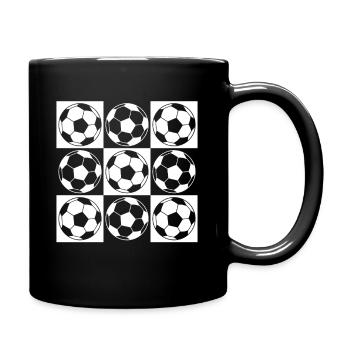 Fußball Liebe Muster Niedlicher Torwart - Tasse einfarbig - Schwarz - Rechts