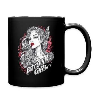 Bitcoin Girl BTC Crypto - Tasse einfarbig - Schwarz - Rechts