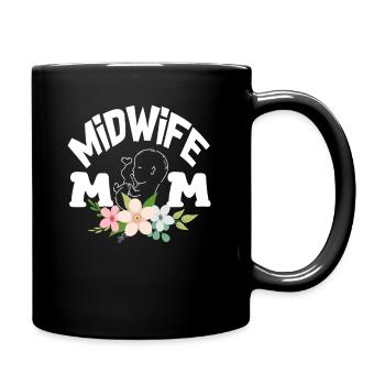 Midwife Mom Loving Bouquet - Full Colour Mug - black - Right