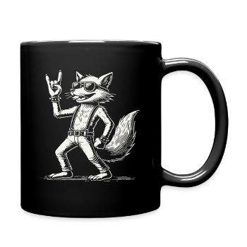 Rock Musik Fuchs Konzert Festival Design - Tasse einfarbig - Schwarz - Rechts