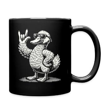 Heavy Metal Ente lustiger Festival Spaß - Tasse einfarbig - Schwarz - Rechts