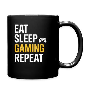 Eat Sleep Gaming Repeat - Tasse einfarbig - Schwarz - Rechts
