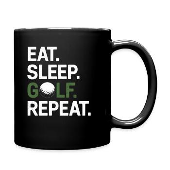 Eat Sleep Golf Repeat - Full Colour Mug - black - Right