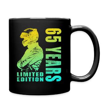 Motorradfahrer 65. Geburtstag 65 Jahre Vintage - Tasse einfarbig - Schwarz - Rechts