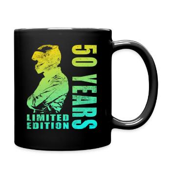 50 anniversaire homme motard 50 ans moto - Mug uni - noir - Droite