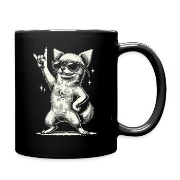 Drôle Heavy Metal Festival Chihuahua Chien - Mug uni - noir - Droite