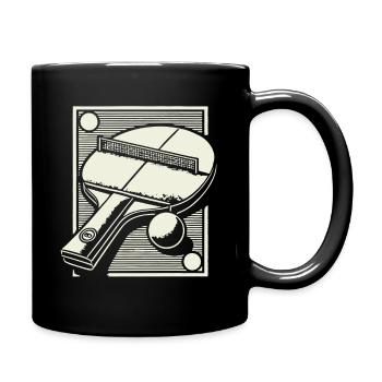 Tischtennisschläger Kunstvolle Darstellung - Tasse einfarbig - Schwarz - Rechts