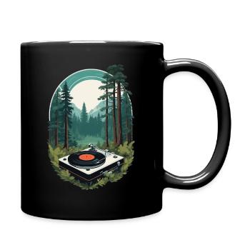 Musik Streetwear Outfit Natur Vinyl Plattenspieler - Tasse einfarbig - Schwarz - Rechts