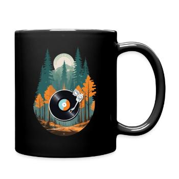 Vintage Turntable Music Retro Streetwear - Full Colour Mug - black - Right