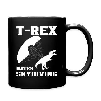 T-Rex déteste le parachutisme dinosaure parachutiste - Mug uni - noir - Droite