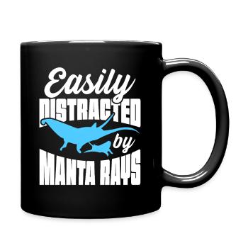 Easily Distracted By Manta Rays Deep Sea Diving - Tasse einfarbig - Schwarz - Rechts