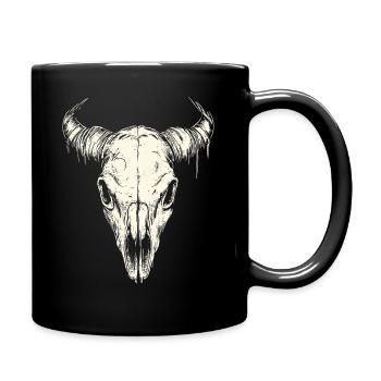 Bull Skull Motorcycle Biker Sign - Tasse einfarbig - Schwarz - Rechts