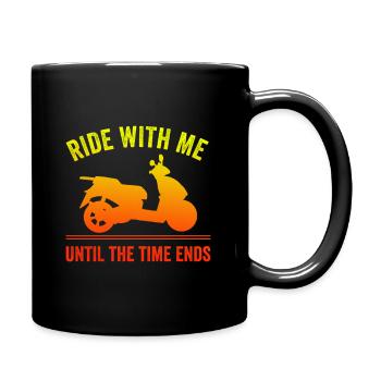 Motorroller Mofa Moped Roller - Tasse einfarbig - Schwarz - Rechts