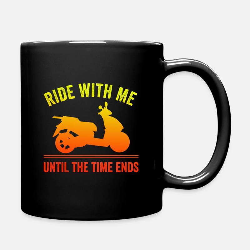 Motorroller Mofa Moped Roller - Tasse einfarbig - Schwarz