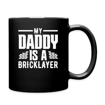 Bricklayer My dad is a bricklayer - Full Colour Mug - black - Right
