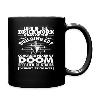 Maurer Herr Der Ziegelei König Der Partie - Tasse einfarbig - Schwarz - Rechts